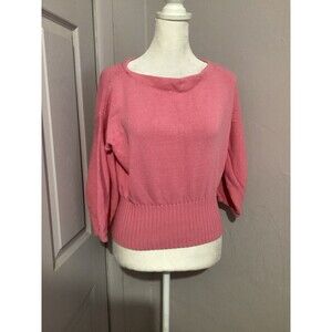Knitted & Knotted Light Pink Knit Half Sleeve Blouse XS